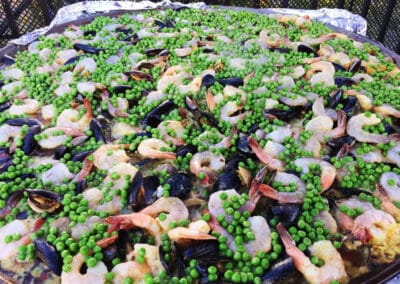 Le Chene Paella Cooking Green Peas 1