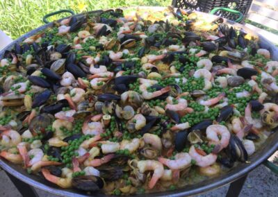 Le Chene Paella Cooking Green Peas 2