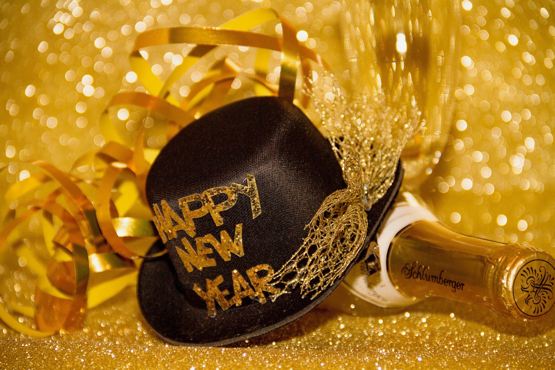 New Year's Eve - Champagne and Hat