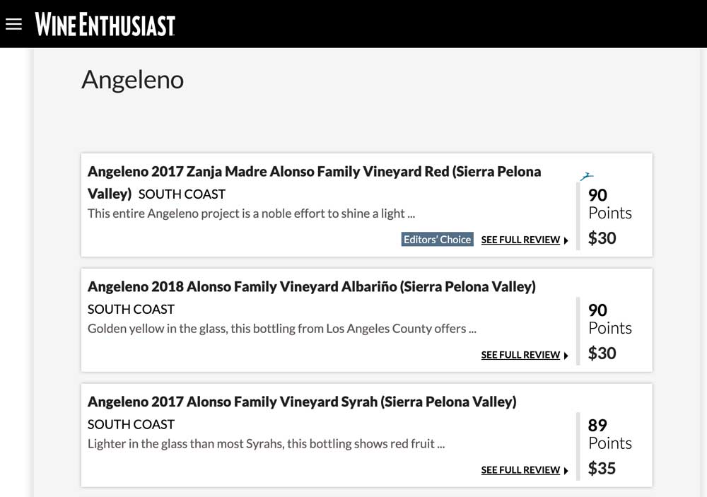 Angeleno Wines