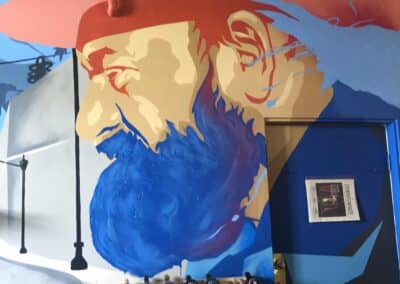 A Mural of Le Chene's Juan Alonso at Angeleno Wines