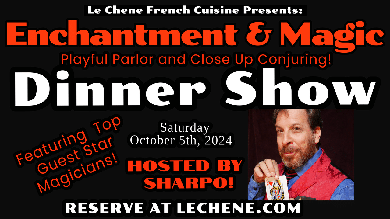 Sharpo Enchantment and Magic – October 2024 Graphic with Lineup of Magicians Sharpo Enchantment and Magic - October 2024 Graphic with Lineup of Magicians